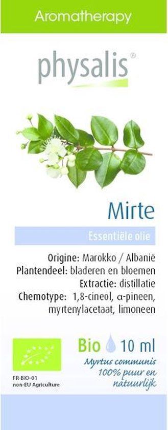 Physalis Aromatherapy Essentiële Oliën Mirte Olie 10ml
