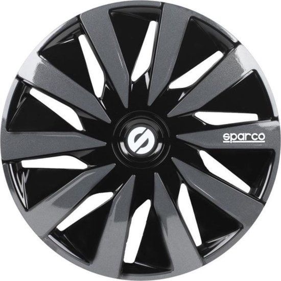 Sparco Wieldoppen Lazio - 13 inch - Zwart/Grijs - Set van 4