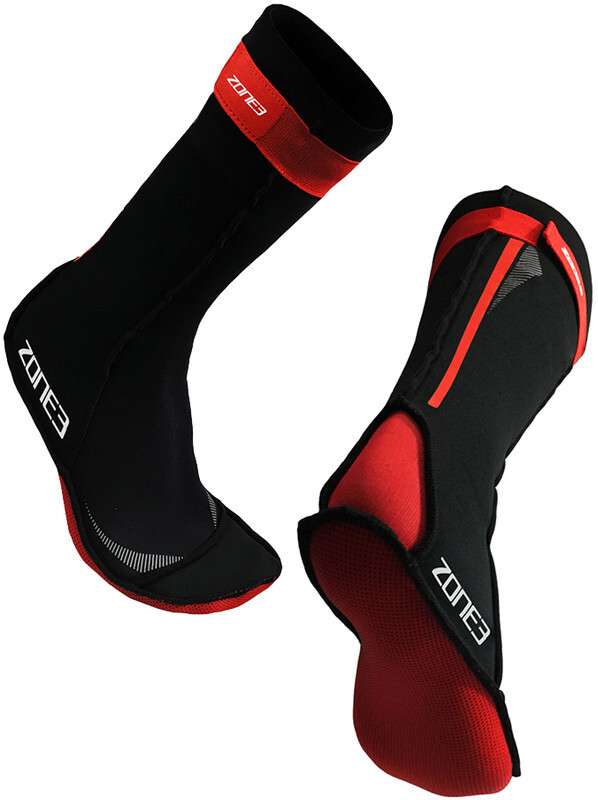 Zone3 Neoprene Swim Socks, black/red