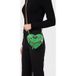 Moschino Heart Biker Bag In Nappa Leather Green