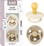 Moomin x BIBS Colour Fopspeen - 0-6 mnd - 2-pack - Rond - Ivory/Vanilla