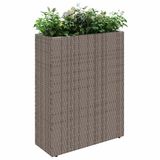 VidaXL Jardinière haute gris 55 x 22 x 70 cm poly rotin