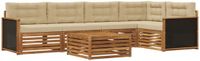 vidaXL Buiten bankenset 6 st Natuurlijk en Beige Polyester