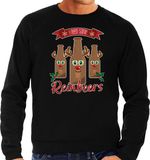 Bellatio Decorations foute kersttrui/sweater heren - Rudolf Reinbeers - zwart - rendier/bier XL