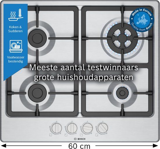 Bosch PGH6B5K90N - Serie 4 - Gaskookplaat - Inbouw - 60 cm