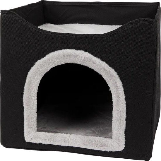 Outboard Breda Opvouwbaar Kattenhuis - Grijs/Wit - Polyester - 39x39x39 cm