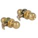 Amig - Kogelknopset - Met buitensleutel - Deurslot 60/70 mm - Rechte rand - Messing - Goudkleurige afwerking - Voor deuren van 35 tot 45 mm dik