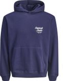 Jack &amp; jones Jack & Jones Trui Jornorrebro Typo Back Sweat Hood Sn 12283054 Ocean Cavern Mannen Maat - XXL