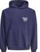 Jack &amp; jones Jack & Jones Trui Jornorrebro Typo Back Sweat Hood Sn 12283054 Ocean Cavern Mannen Maat - XXL