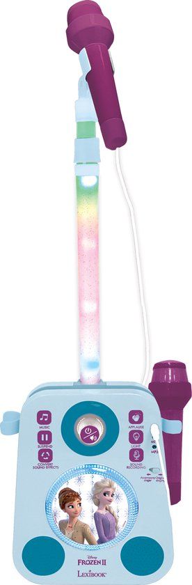 Disney Frozen Karaoke Set with Two Microphones and Light and Sound Effects