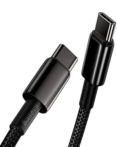 Baseus USB-C Kabel, 100W PD 5A QC 4.0 Snelladen, USB-C Oplaadkabel Van Zinklegering Geschikt Voor iPhone 17/16/15/14/13, MacBook Pro 2020, iPad Air, Galaxy S25/S24/S23/S22/S21/S20, Steam Deck