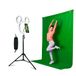 Disney Mickey Mouse Fotostudio Creator - Selfie ringlicht met statiefstandaard - Groene scherm Kit incl. Groene scherm Fotoachtergrond en Bluetooth-afstandsbediening Ultieme Tiktok/YouTube Starter Set