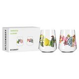Ritzenhoff 2932001 Universeel glas set van 2 500 ml Serie Sommerdauw Allround bloemenstijl meerkleurig Made in Germany