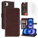 MyTPhone Étui Portefeuille iPhone 17e en Cuir CardMate - Marron foncé