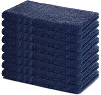 Lavea® Set van 8 Handdoeken 50x100 cm, 100% Katoen – Zacht en Absorberend – Perfect als Handdoek voor Thuis en Hotel – Marineblauw