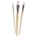 Rayher Hobby 37319000 Chalky Finish Basic Set van 3 platte kwasten met houten handvat, aluminium huls, synthetische borstelharen