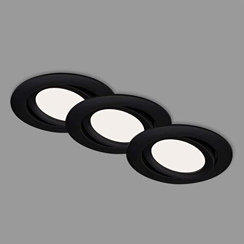 Briloner - LED inbouwspots, inbouwspots set van 3 plafondlampen, LED module zwenkbaar, elk 7 Watt, elk 600 Lumen, 4.000 Kelvin, IP23, zwart-mat, 106x30mm (DxH)