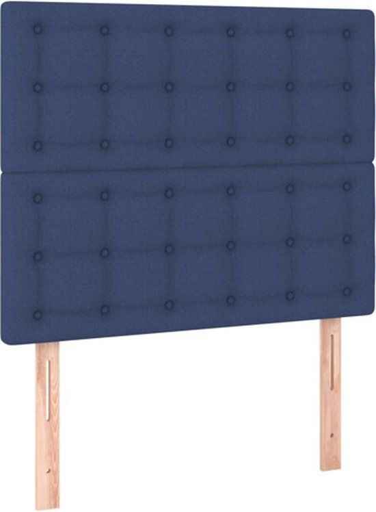 vidaXL Hoofdbord Blauw Stof 100x5x118/128 cm