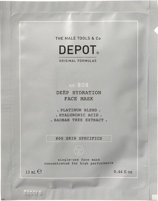 DEPOT 808 DEEP HYDRATION FACE MASK 12ml - 12 stuks - Unisex