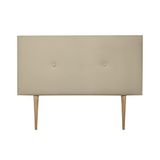 DUÉRMETE ONLINE Premium hoofdbord, model Milan, met poten, bekleding van hoogwaardig kunstleer, hout, beige, 115 x 60 cm (bed 105)