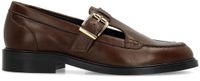 Manfield - Dames - Donkerbruine suède loafers - Maat 39
