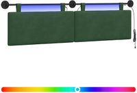 vidaXL Hangend hoofdbord Jungle Groen Corduroy stof