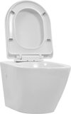 vidaXL Hangend toilet randloos keramiek wit - met softclose zitting
