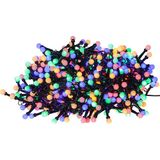 EGLO Lichtsnoer buiten Berry Mini, kerstverlichting tuin, LED-snoer | kunststof zwart, kunststof wit IP44, kleurrijk, 1400 cm