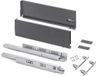 Emuca Buitenste lade Vertex, met 3D-regeling, hoogte 178mm, 40kg, diepte 500mm, Staal, Metal-grijs
