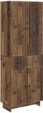 vidaXL - Bank loungeset - Bewerkt hout - Oud hout