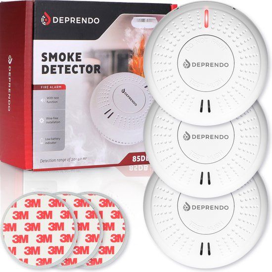 Deprendo 3x Rookmelder - 10 Jaar Batterij - Magneet Montage - EN14604