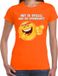 Bellatio Decorations Oranje supporter shirt dames - emoji - oranje - EK/voetbal - Nederland XXL