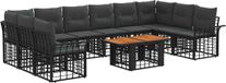 vidaXL - Tuinbank - Set - 2 zitplekken - Zwart - Polyrattan