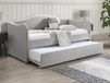 Vente-unique Bedbankje fluweel lichtgrijs 90 x 190 cm