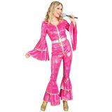 W WIDMANN MILANO Party Fashion - Kostuum jaren '70 disco stijl, overall, dancing queen, eendelig, badknoop-outfit, slagermove