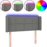 vidaXL Hoofdbord - LED - 103x16x78/88 cm - Stof - Donkergrijs