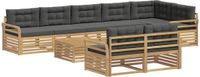 vidaXL Tuinset met 9 delen, wit en antraciet, polyester