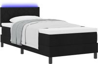 vidaXL Boxspringbed met kussens en hoofdbord, zwart, 90 x 200 cm, stof