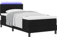 vidaXL Boxspringbed met kussens en hoofdbord, zwart, 90 x 200 cm, stof