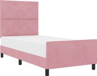 vidaXL Boxspringbed met Hoofdeinde Roze 90 x 190 cm Fluweel