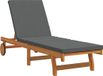 vidaXL Ligstoel met kussen Donkergrijs Massief Acacia Hout 199 x 63 x 85 cm