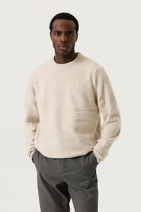 Garcia Hommes Pull Uni Blanc Manches longues