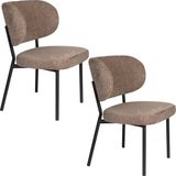 Housecraft Living Sanne Eetkamerstoelen Bruin - Set van 2