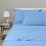 Caleffi 79367 katoenflanel, eenkleurig, voor Frans bed, lichtblauw