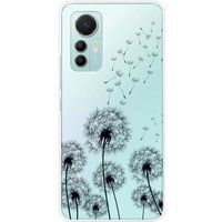 Xiaomi Mi 12 Lite Siliconen hoesje Paardebloemen Zwart