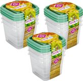 Hega Hogar Vershoudbakjes - set 9x stuks - 0.3 liter - transparant/groen
