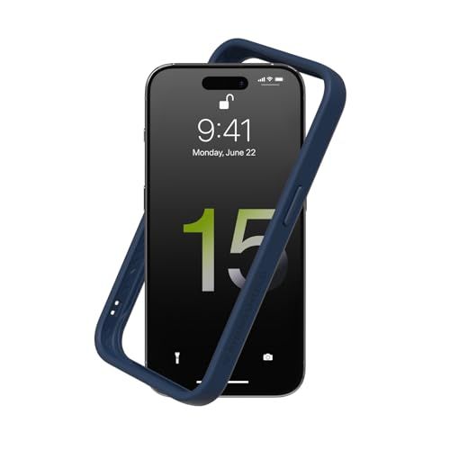 RHINOSHIELD Bumperhoesje compatibel met iPhone 15 Pro Max | CrashGuard - schokabsorberend slank ontwerp beschermhoes 3,5 m valbescherming - marineblauw