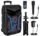 Pyle Draagbare Bluetooth Speaker 800W met Wielen en Microfoon – PA Systeem met Party Lights USB MP3 Speler FM Radio en Afstandsbediening voor Outdoor en Feestgebruik