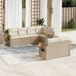 Maison Exclusive - Ensemble de jardin, 7 pièces, avec coussins, beige, en polyrotin