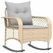 VidaXL Tuinschommelstoel met kussens poly rattan grijs